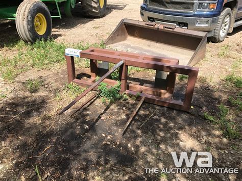 heavy duty skid steer bale spears|used skid steer hay spear.